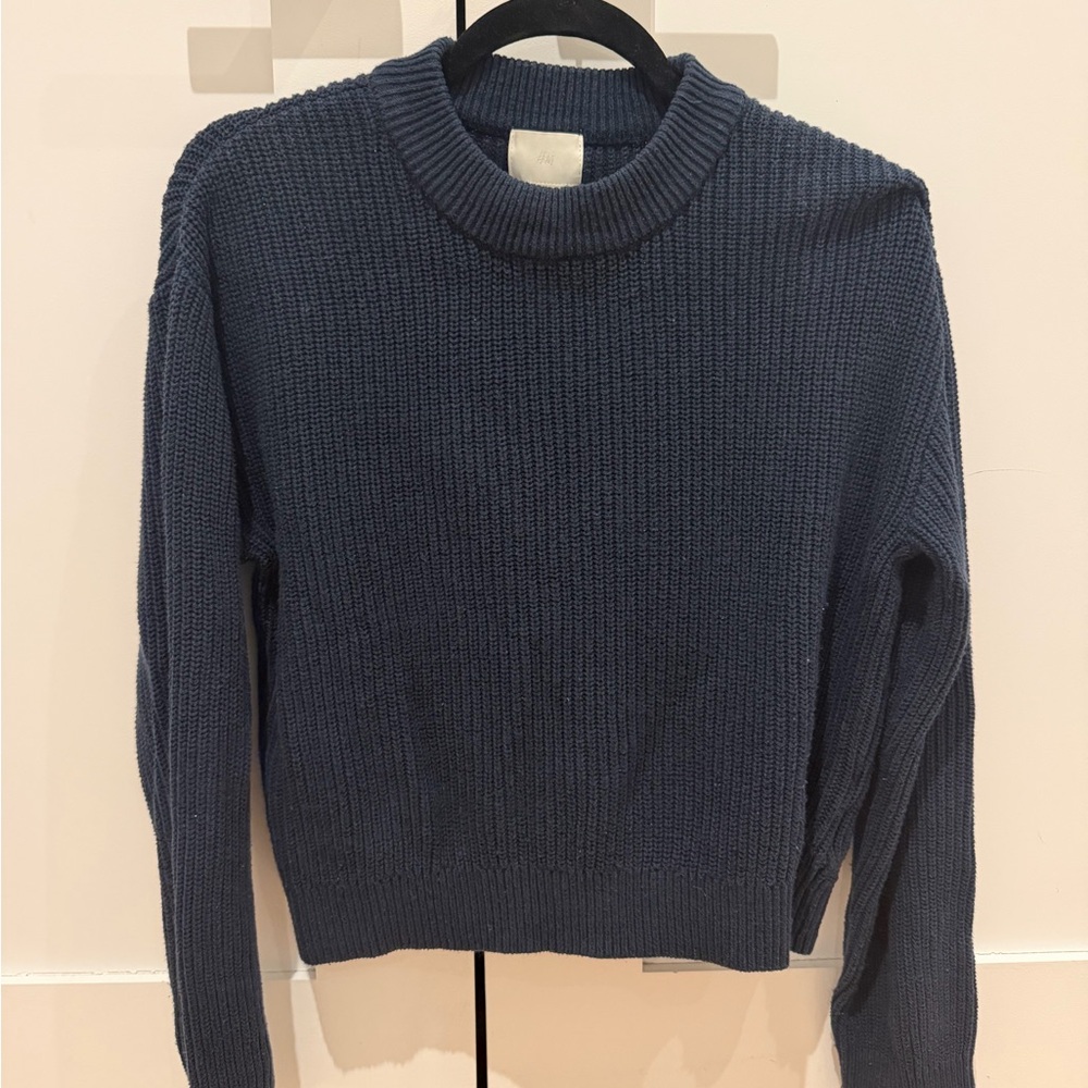 H&M Navy Blue Crew Neck Sweater